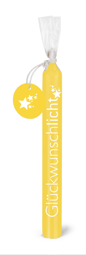 Wünschelicht-Kerze - Glückwunschlicht & Gelb Wünschelicht-Kerze - Glückwunschlicht & Gelb