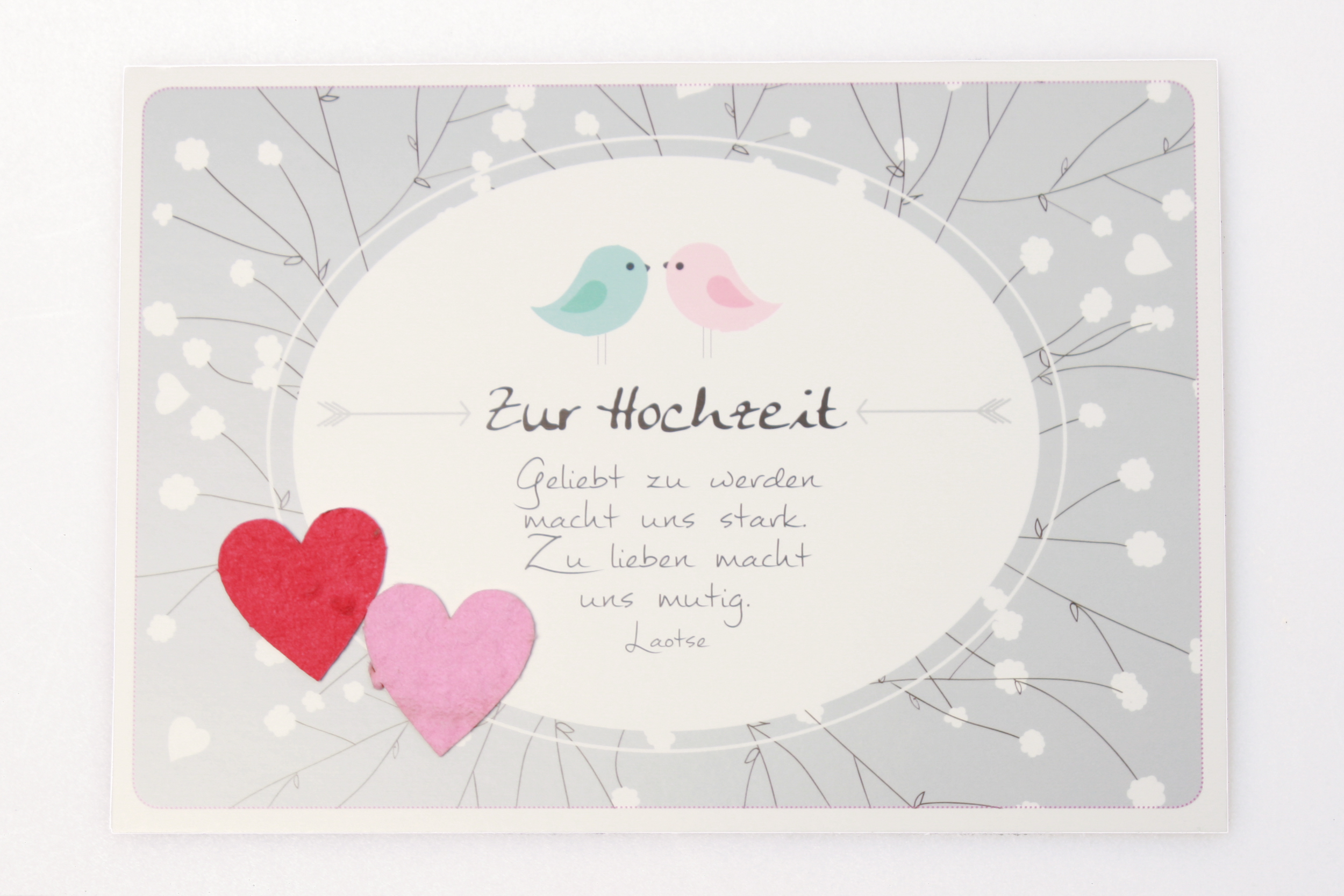 Karte zur Hochzeit - Geliebt zu werden, macht uns stark