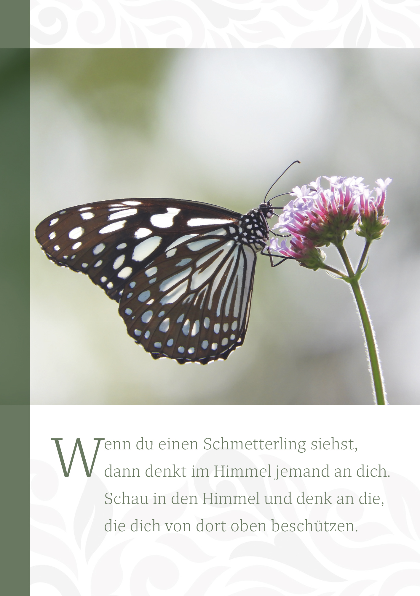 Karte zur Trauer - Wenn du einen Schmetterling siehst?