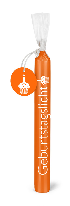 Wünschelicht-Kerze - Geburtstagslicht & Orange Wünschelicht-Kerze - Geburtstagslicht & Orange