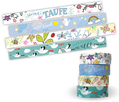 Dekobänder - Washi Tapes Set & Taufe Dekobänder - Washi Tapes Set & Taufe