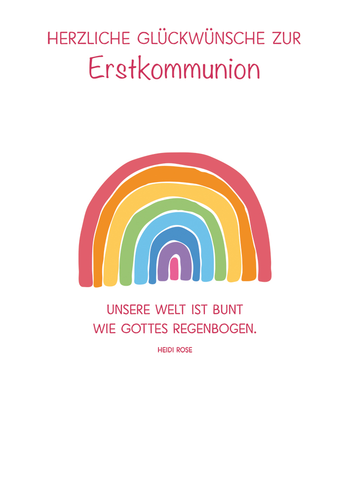 Karte zur Erstkommunion - Gottes Regenbogen