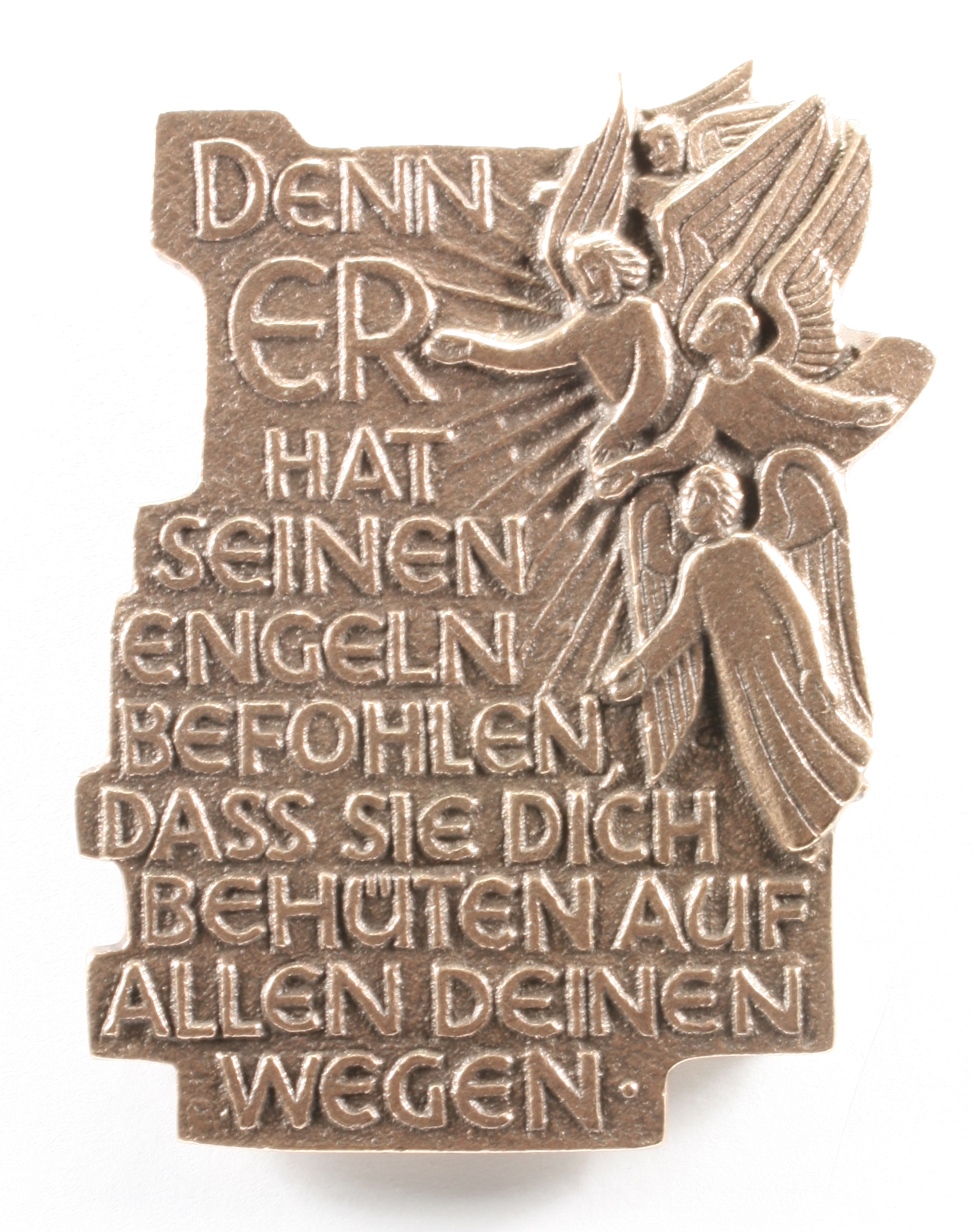 Bronzeplakette - Er hat seinen Engeln befohlen... Bronzeplakette - Er hat seinen Engeln befohlen...