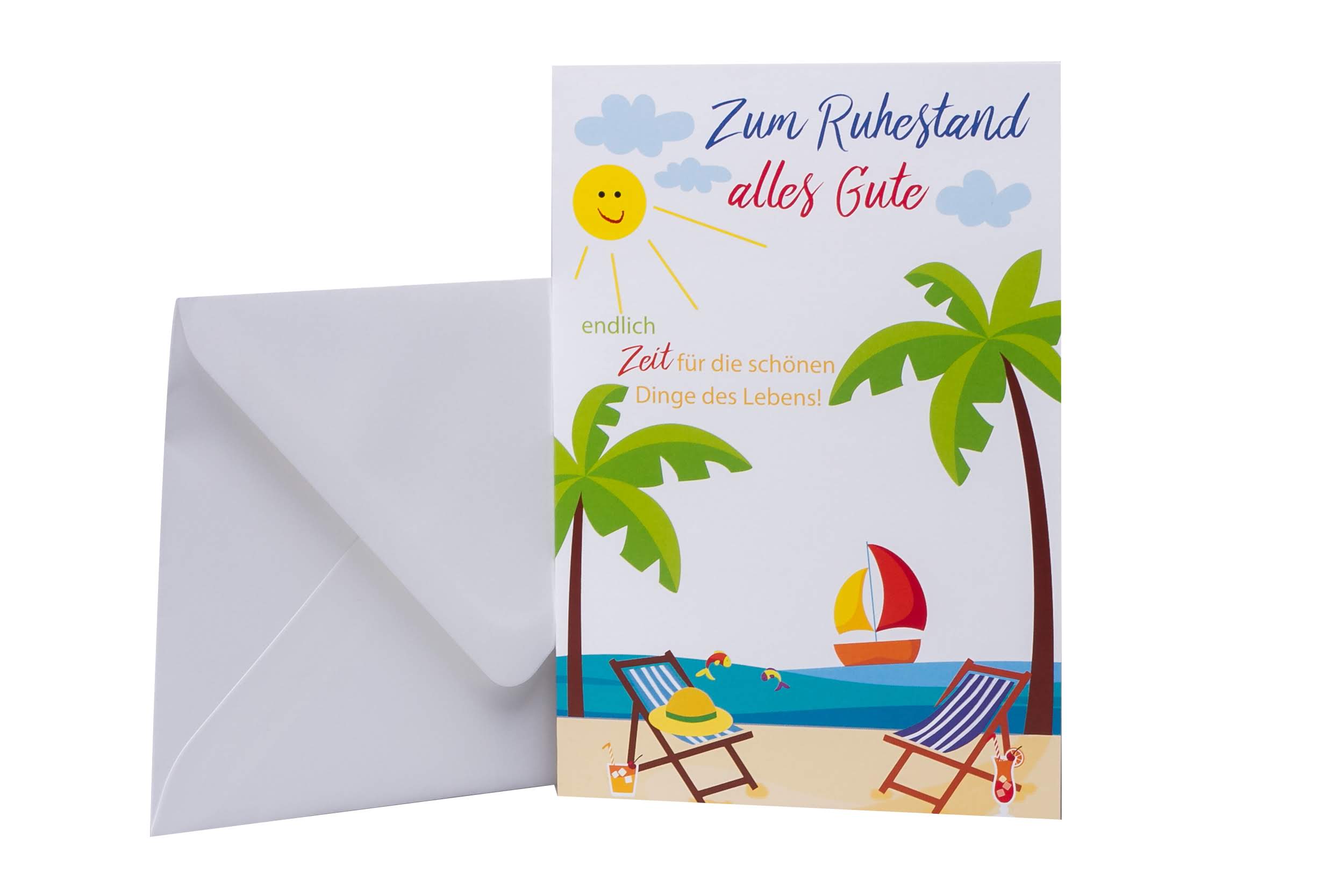 Karte zum Ruhestand - Palmen am Strand Karte zum Ruhestand - Palmen am Strand