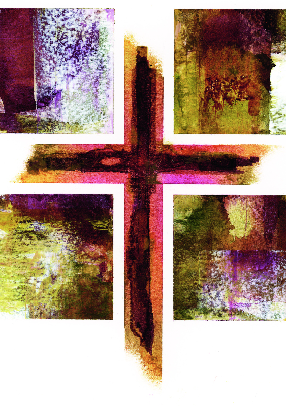 Karte zur Trauer - Kreuz & Naturpapier