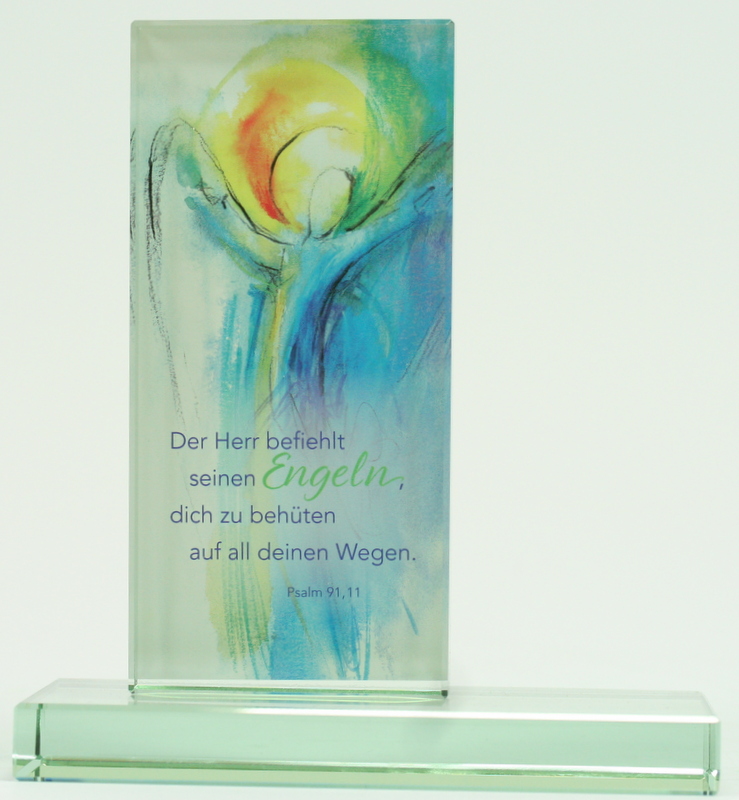 Glasstele - Der Herr befiehlt seinen Engel Glasstele - Der Herr befiehlt seinen Engel