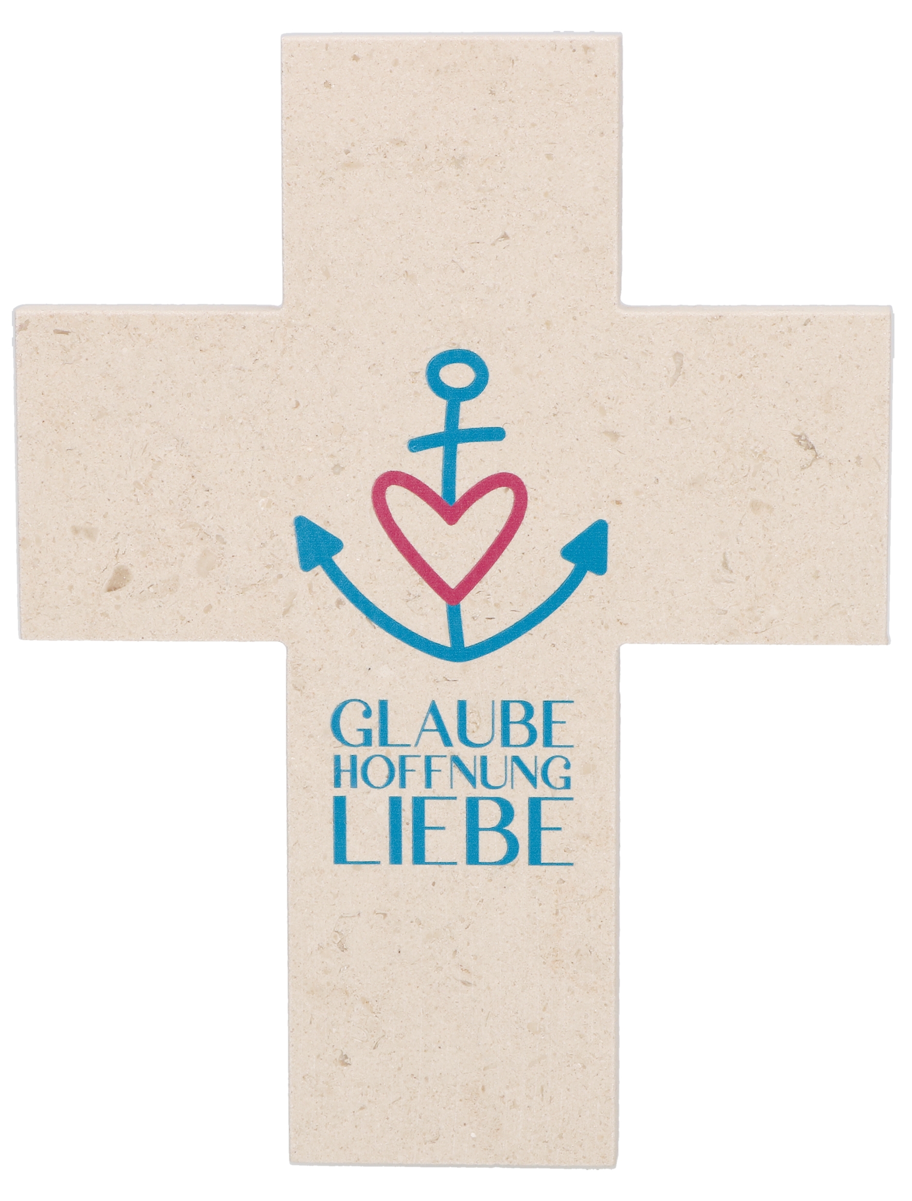 Natursteinkreuz - Glaube, Hoffnung, Liebe