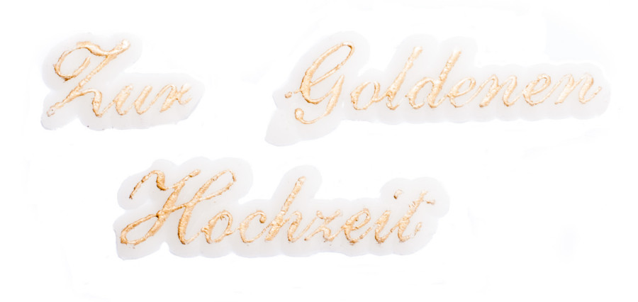 Schriftzug aus Wachs - Zur Goldenen Hochzeit