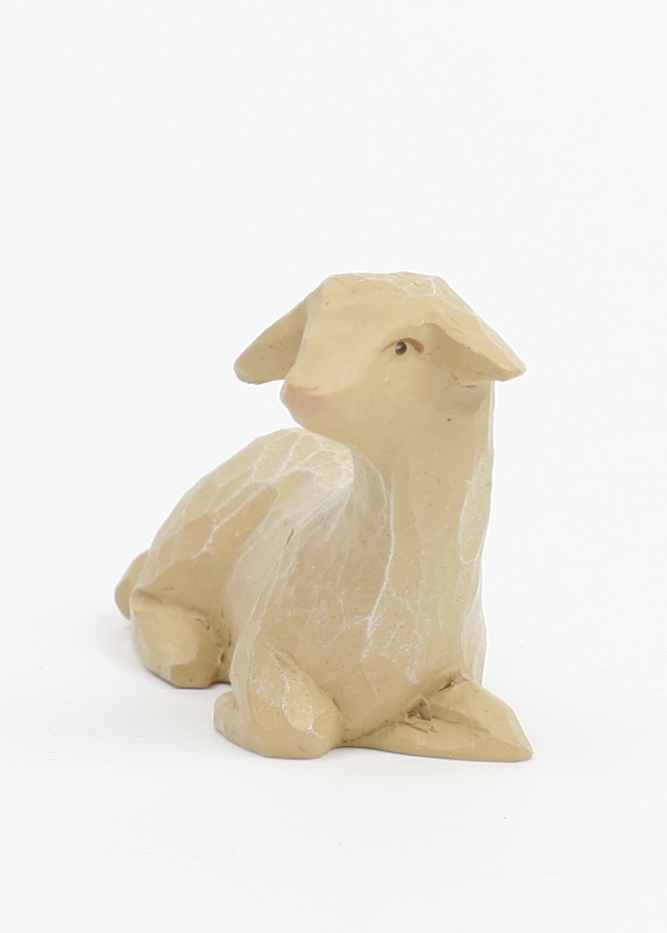 Gelenberg-Krippe - Schaf liegend, rechts schauend - 18 cm