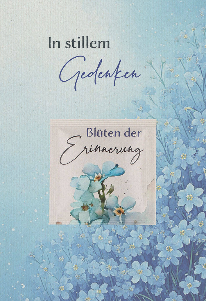Trauerkarte - In stillem Gedenken & Blumensamen-Tütchen 
