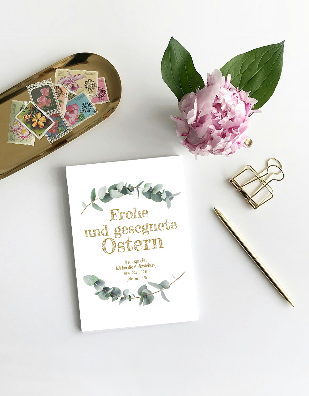 Oster-Postkarte - Frohe und gesegnete Ostern Oster-Postkarte - Frohe und gesegnete Ostern