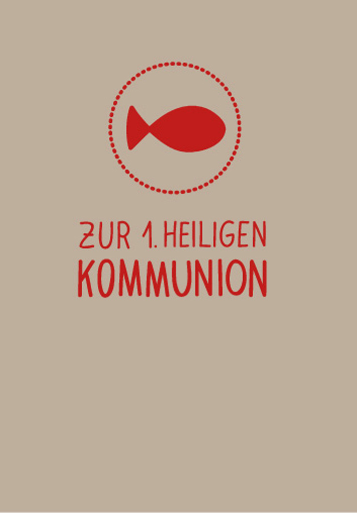 Kommunionkarte - Fisch im Kreis
