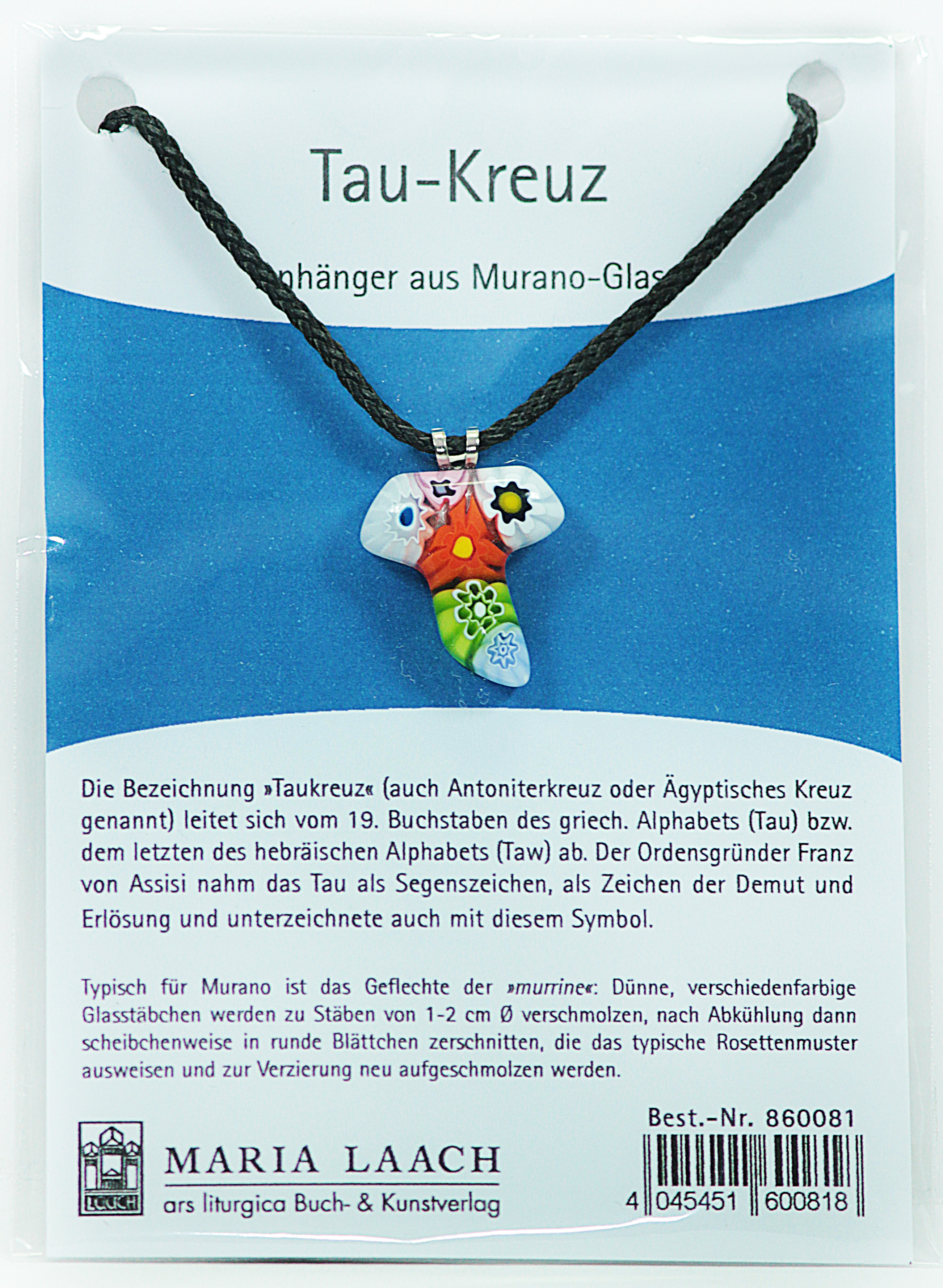 Halskette - Taukreuz & Muranoglas