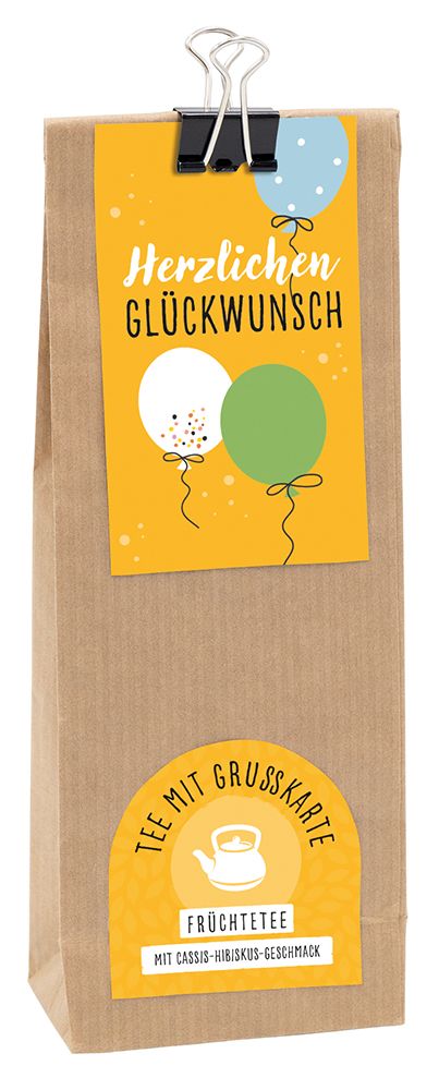 Tee mit Grußkarte - Herzlichen Glückwunsch Tee mit Grußkarte - Herzlichen Glückwunsch