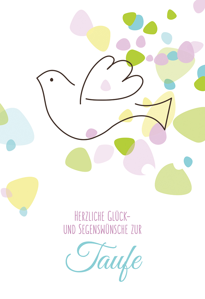Karte zur Taufe - Segenswünsche & Taube Karte zur Taufe - Segenswünsche & Taube