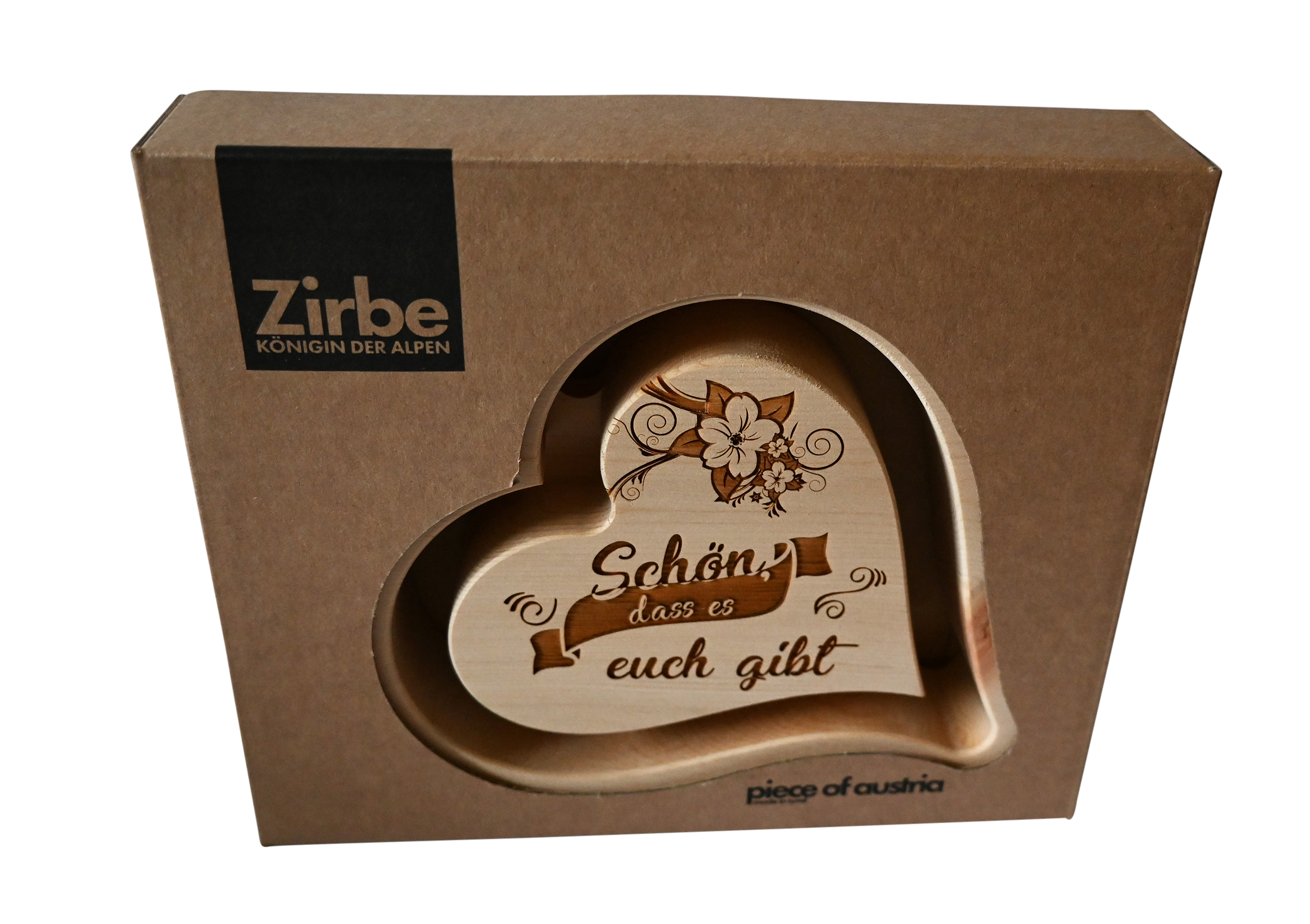 Zirben-Holz-Herz - Schön dass ... & Schwebend Zirben-Holz-Herz - Schön dass ... & Schwebend