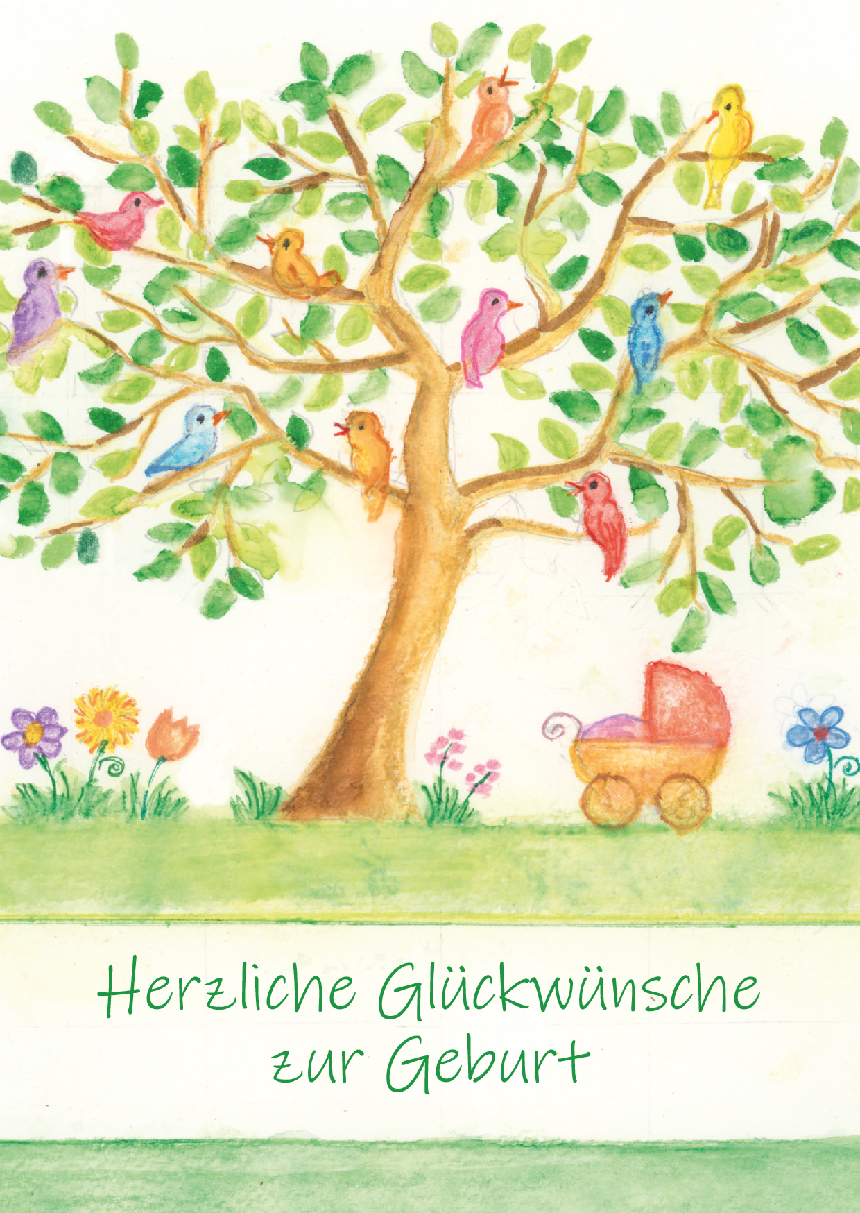 Karte zur Geburt - Lebensbaum Karte zur Geburt - Lebensbaum