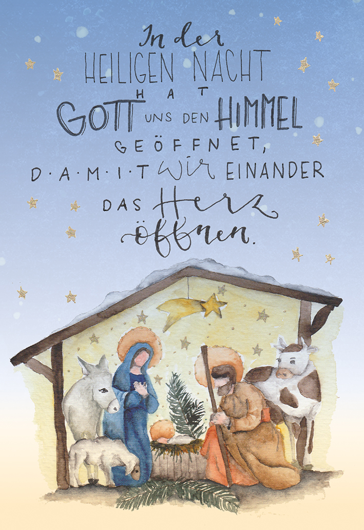 Karte zu Weihnachten – In der heiligen Nacht & Naturpapier