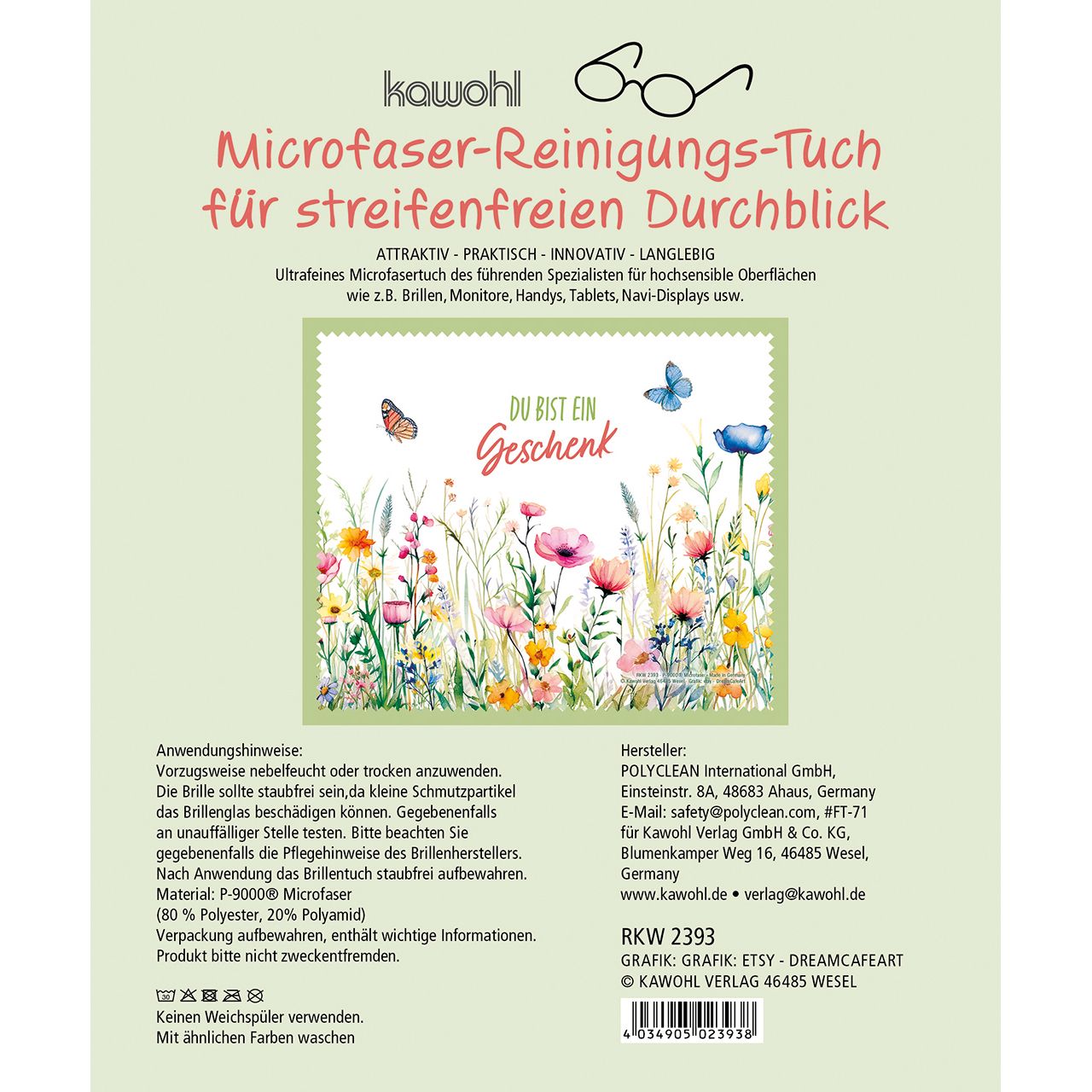 Brillen- und Displayputztuch – Du bist ein Geschenk