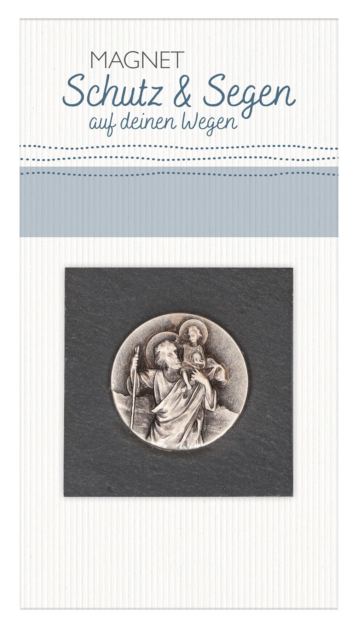 Schiefer-Magnet - Christophorus & Schutz...