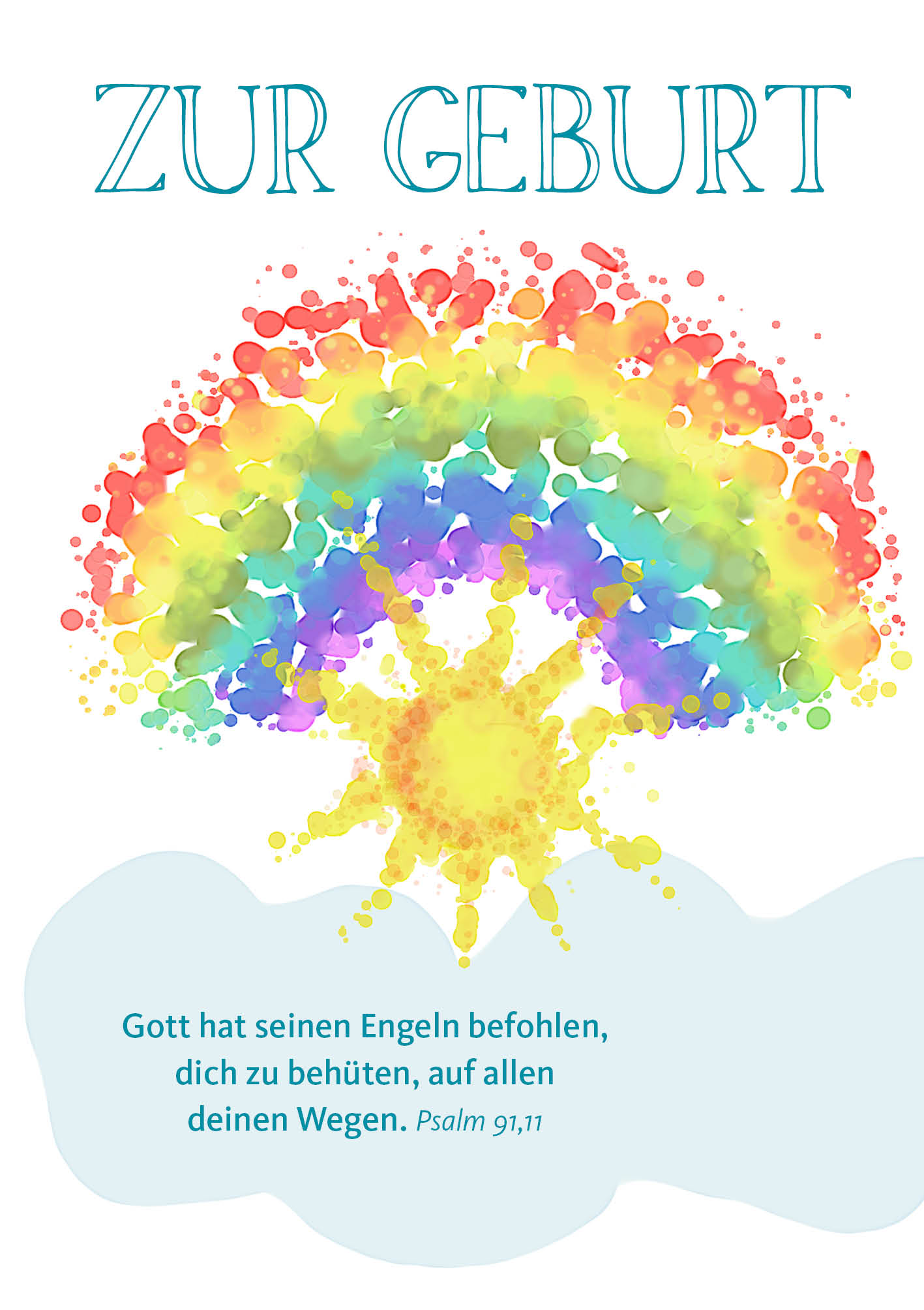 Karte zur Geburt – Unter Gottes Segen