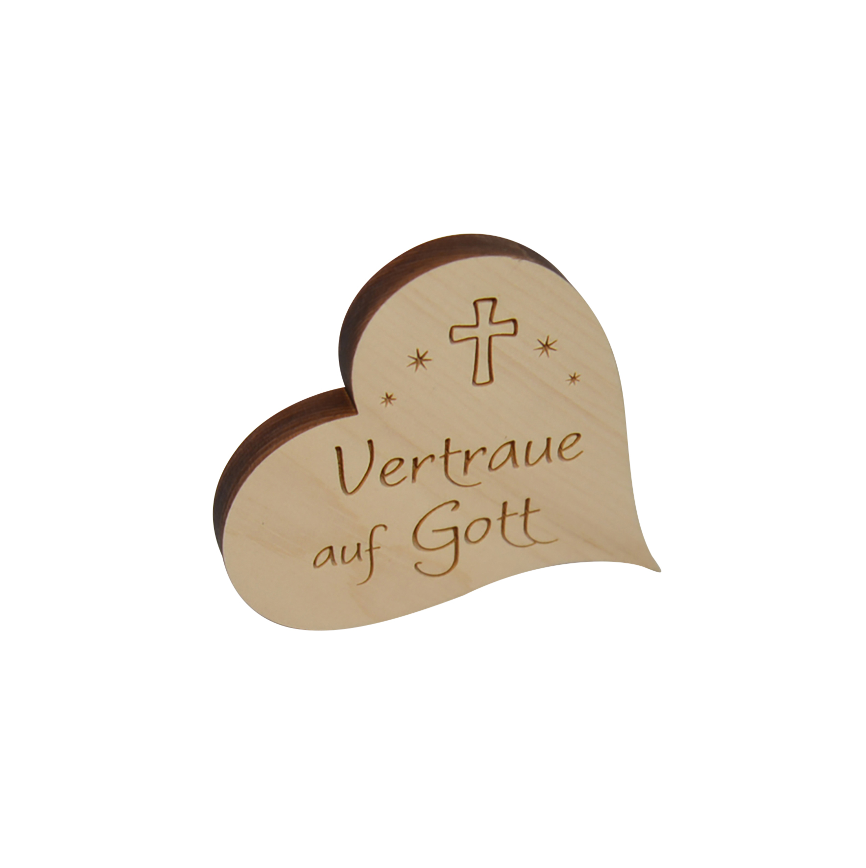 Kleines Herz - Vertraue & Zirbenholz