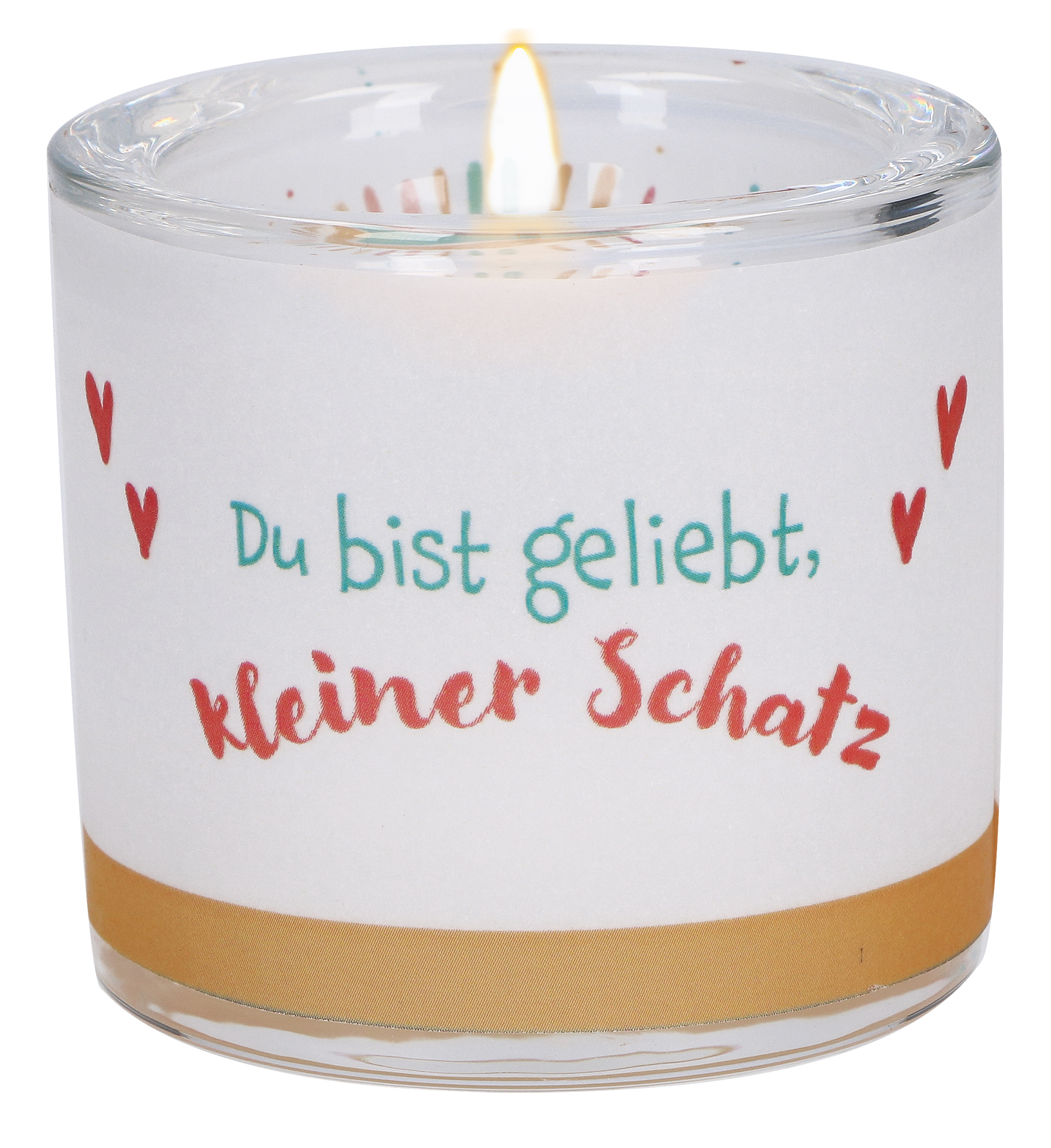 Glaswindlicht zur Geburt - Du bist geliebt, kleiner Schatz