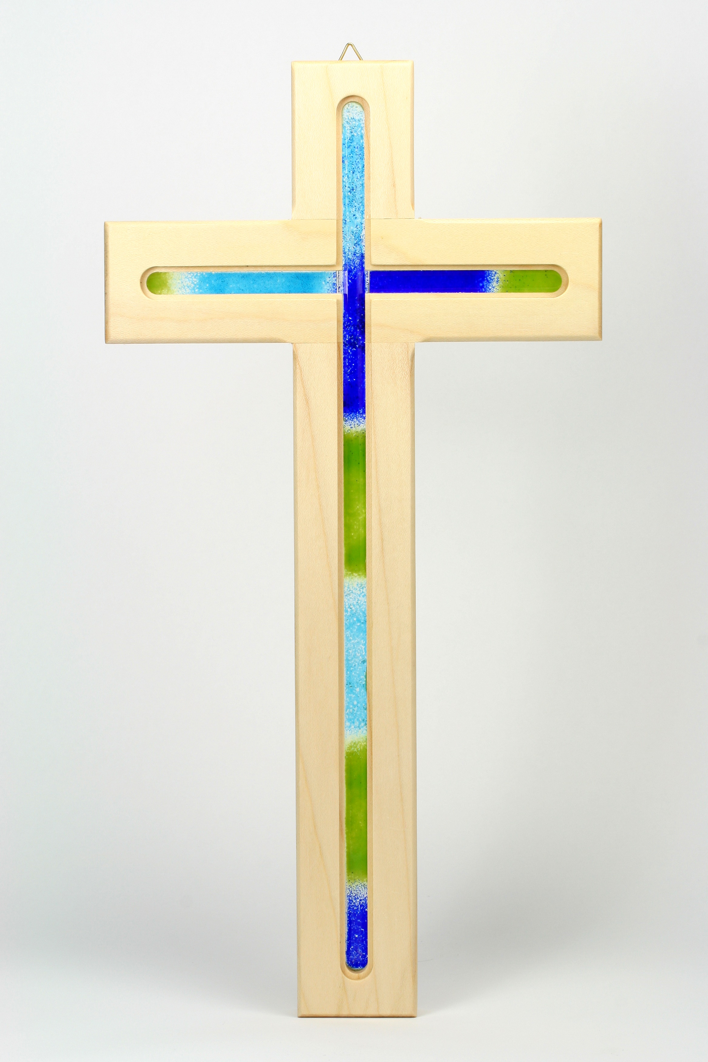 Holzkreuz - Schlicht & Blaues Kreuz