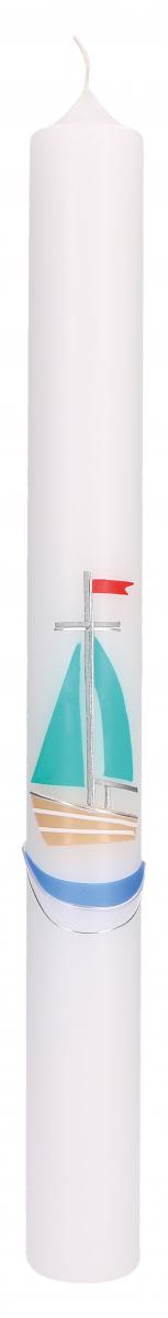 Kommunionkerze - Boot & Silberkreuz Kommunionkerze - Boot & Silberkreuz