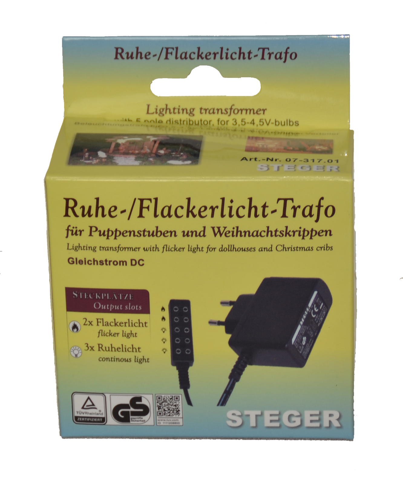 Krippenzubehör - Ruhe- und Flackerlichttrafo 230V/3,5V