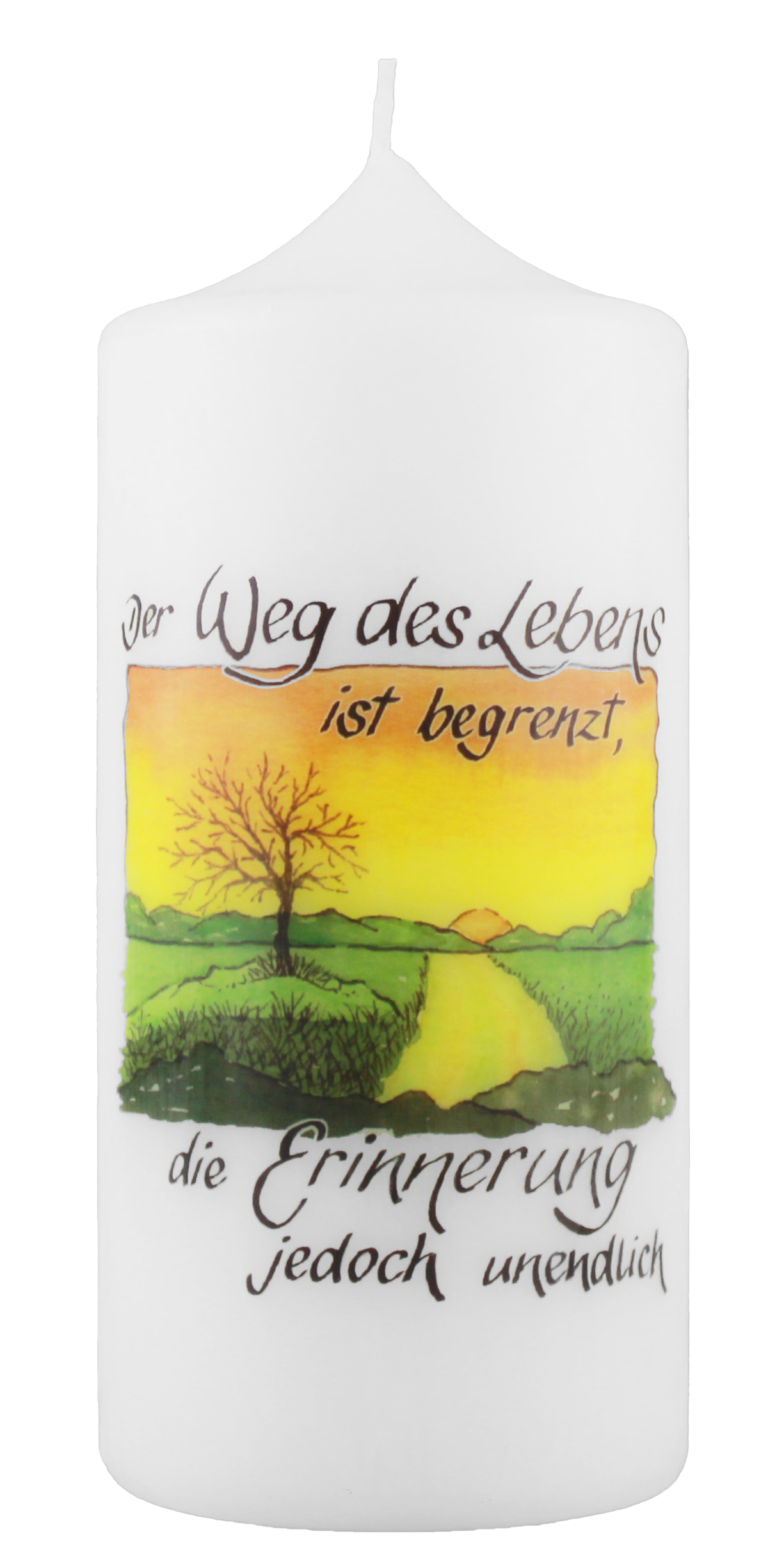 Tischkerze - Der Weg des Lebens ist begrenzt ...