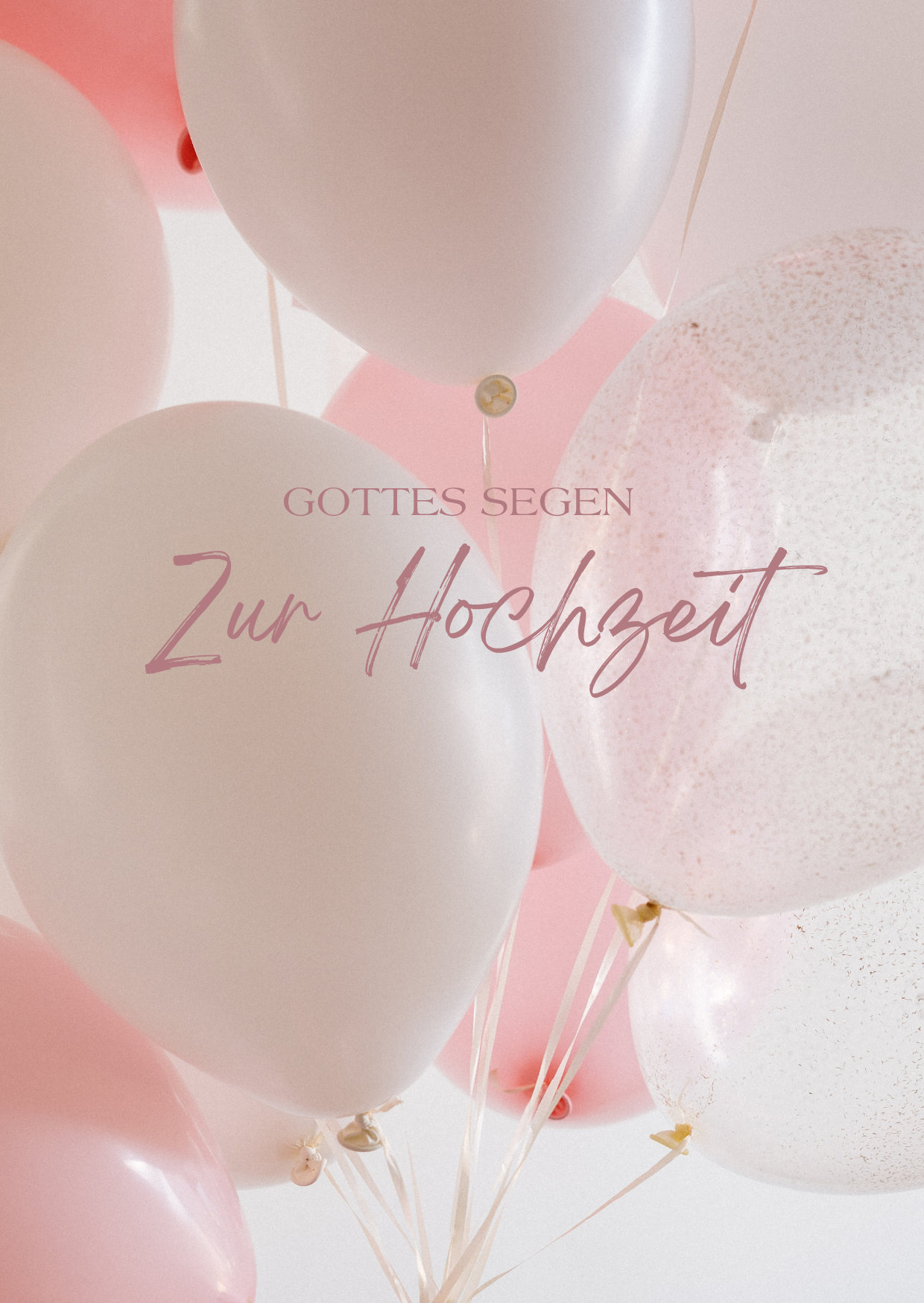 Karte zur Hochzeit – Gottes Segen & Luftballons