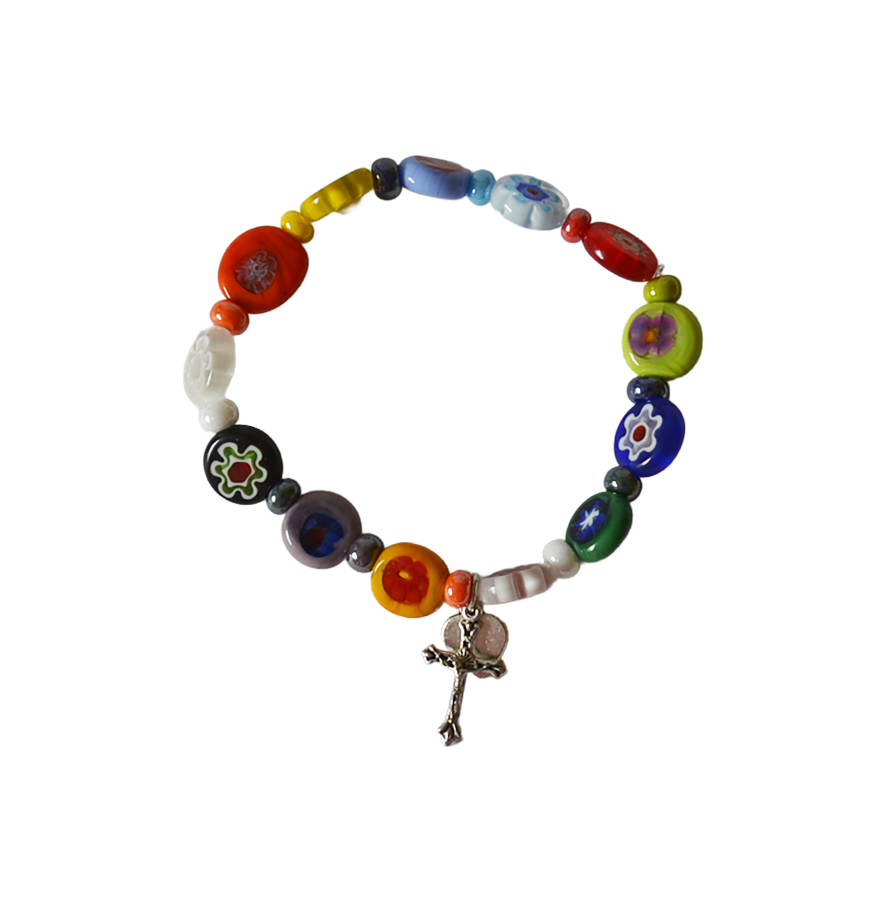 Armband – Kreuz & Murano-Glas
