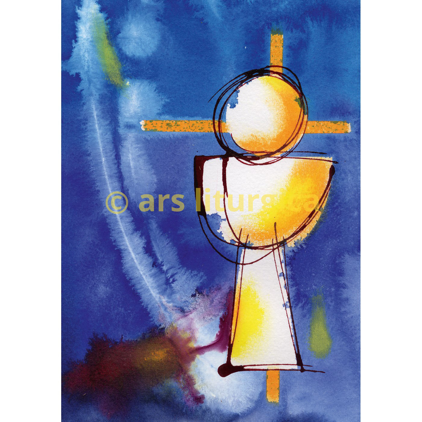 Karte zum Priesterjubiläum - Goldener Kelch & Hostie Karte zum Priesterjubiläum - Goldener Kelch & Hostie