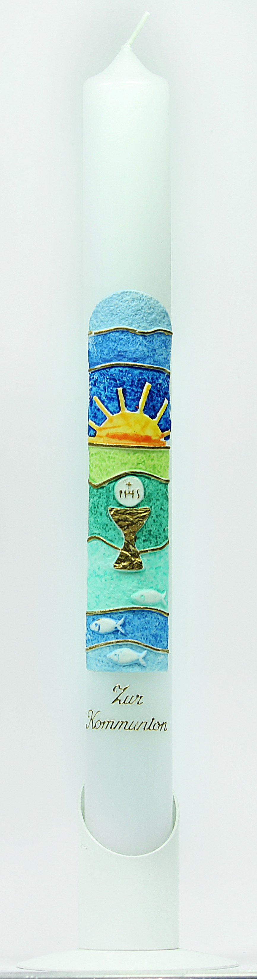 Kommunionkerze - Sonne & Kelch Kommunionkerze - Sonne & Kelch