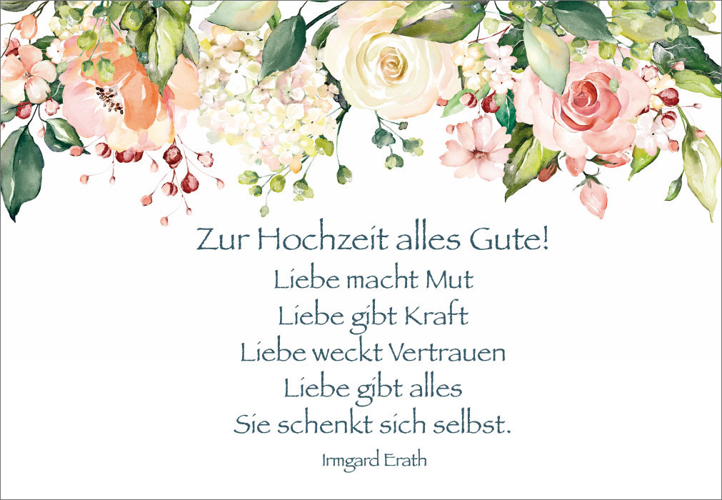 Karte zur Hochzeit - Liebe macht Mut