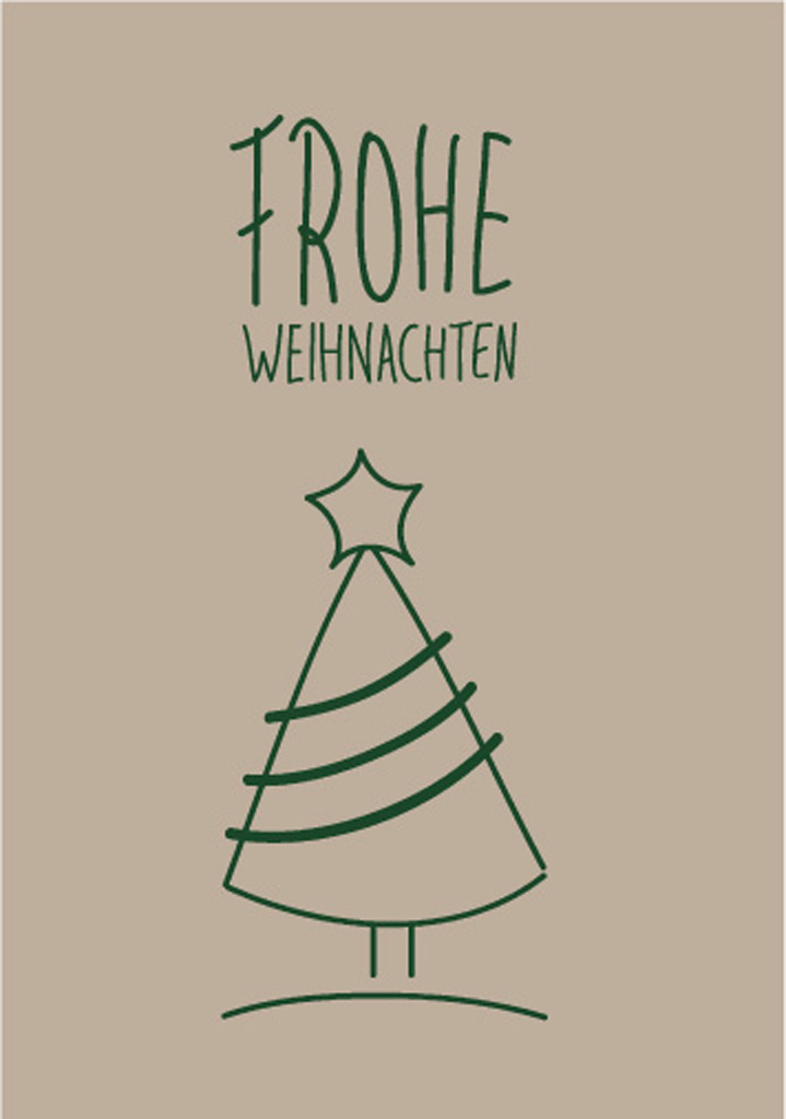 Weihnachtskarte - Frohe Weihnachten & Tannenbaum