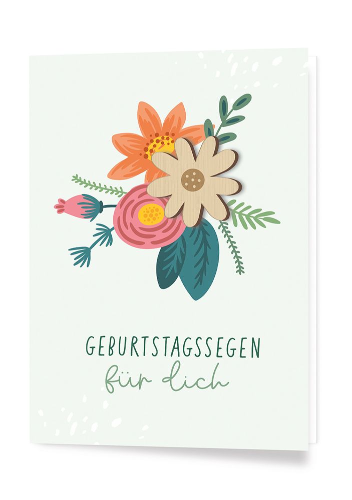Karte zum Geburtstag – Segen für Dich & Blume