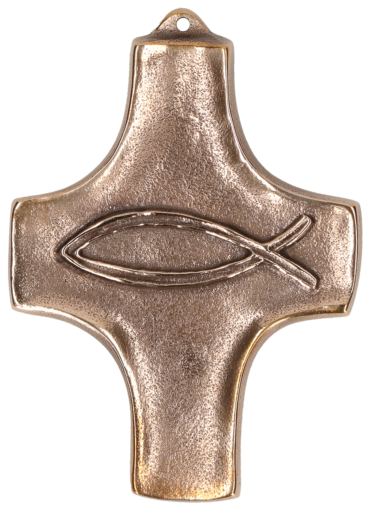 Bronzekreuz - Fisch & Gottes Segen