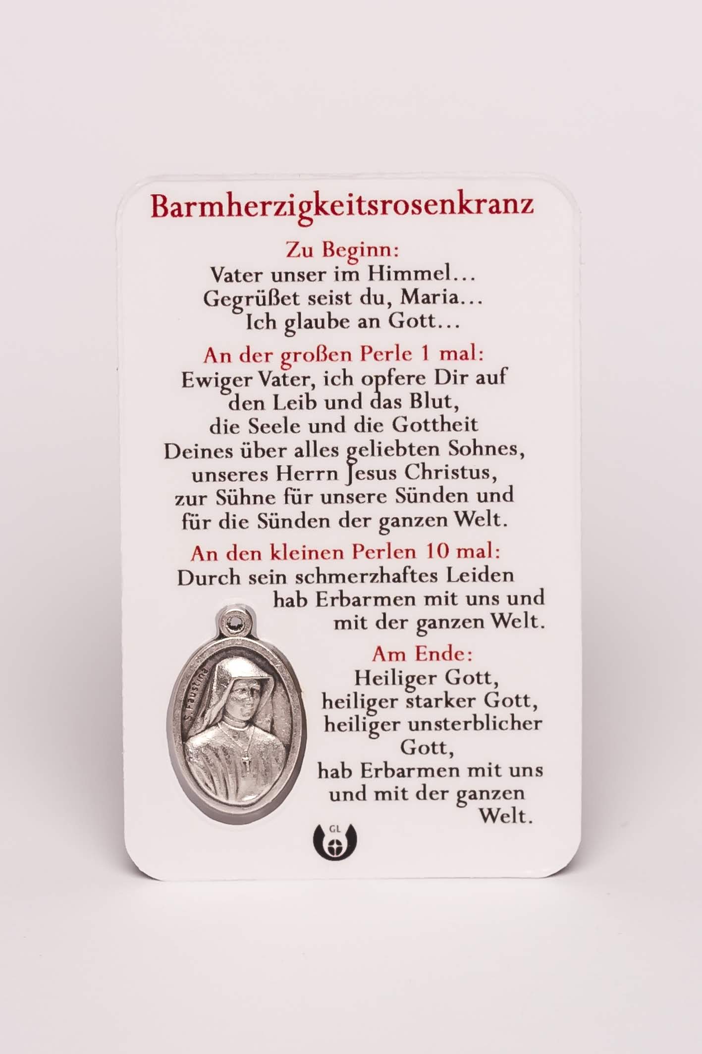 Prayercard - Barmh. Jesus & Medaille