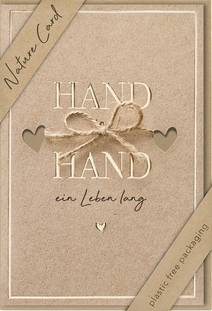 Karte zur Hochzeit - Hand & Hand