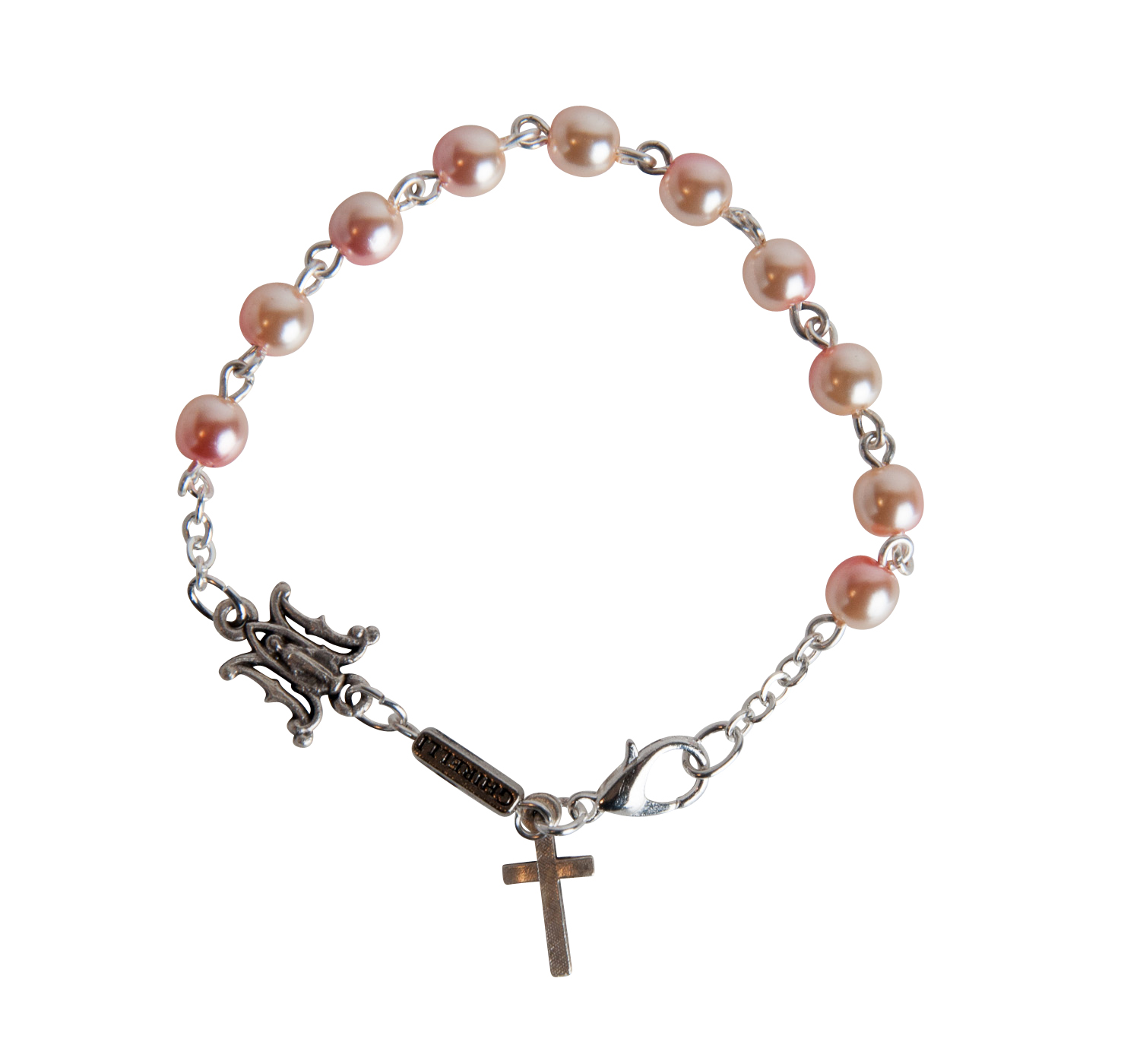 Rosenkanz Armband - Rosé glänzende Perle Rosenkanz Armband - Rosé glänzende Perle