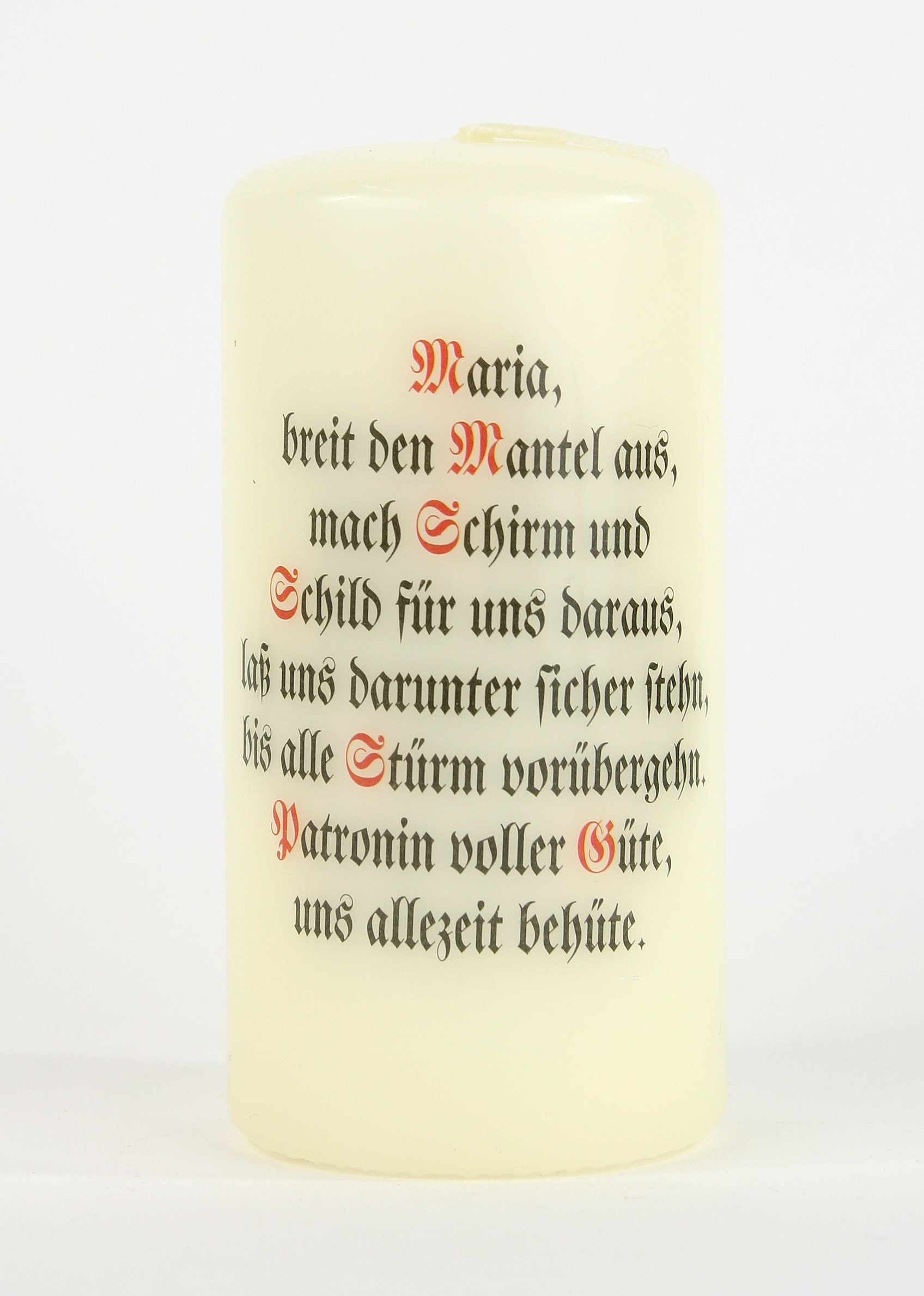 Spruchkerze - Maria, breit den Mantel aus