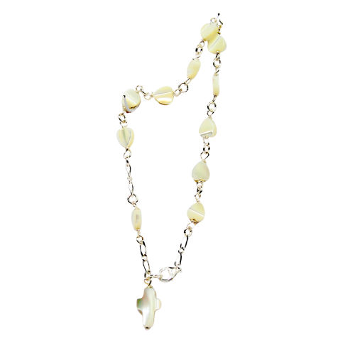 Fingerrosenkranz - Perlmutt-Herzchen Fingerrosenkranz - Perlmutt-Herzchen