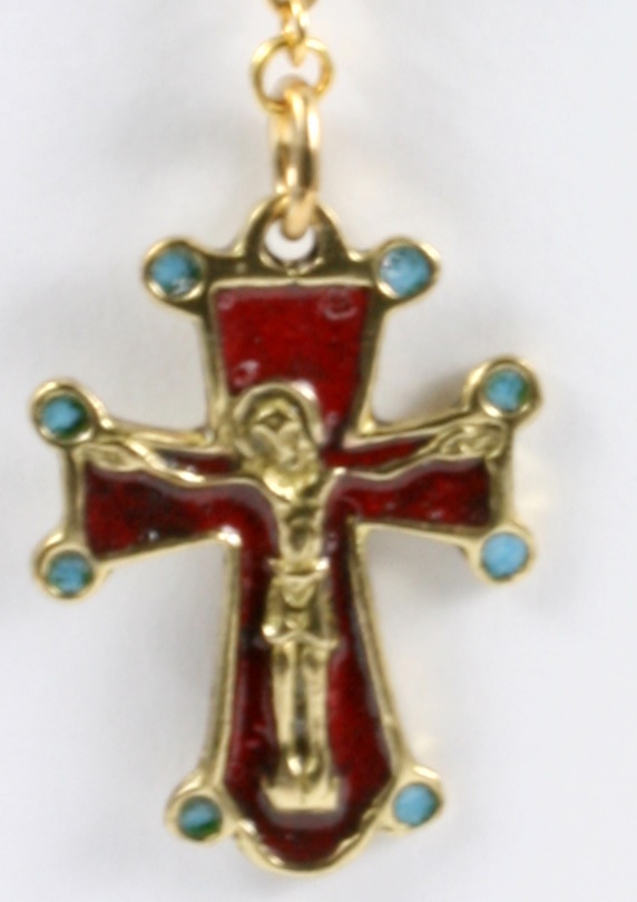 Rosenkranz - Granat & Modernes Kreuz