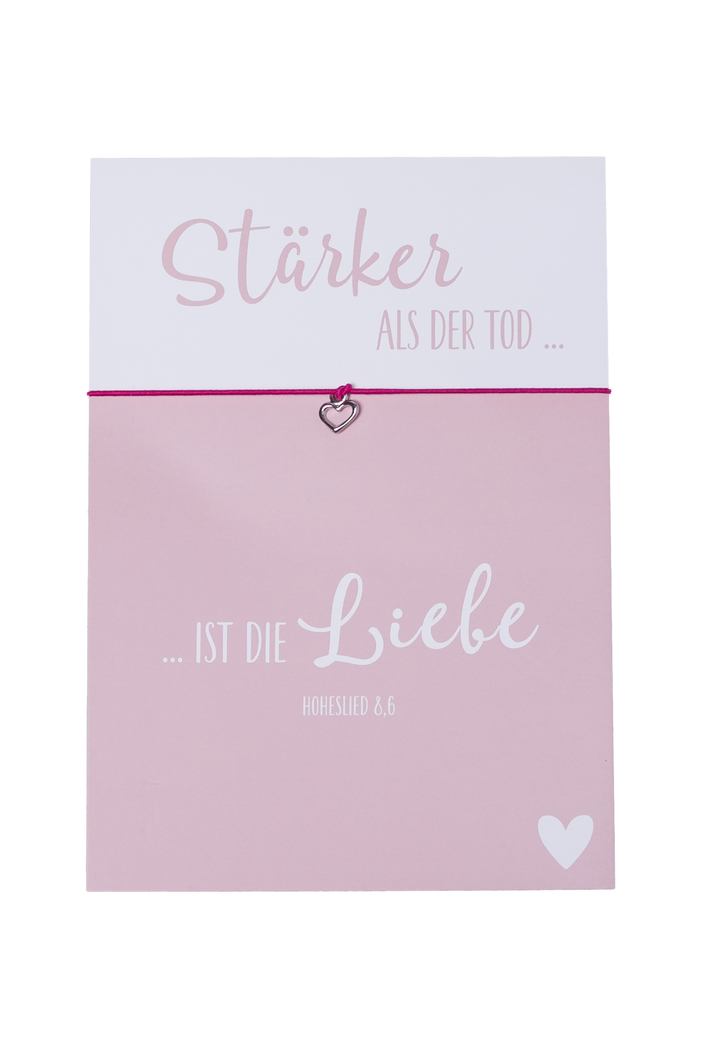 Armband Herz - Stärker als der Tod & pink