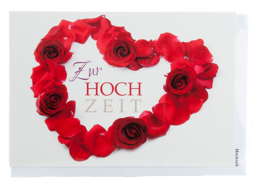 Karte zur Hochzeit - Herz aus roten Rosen