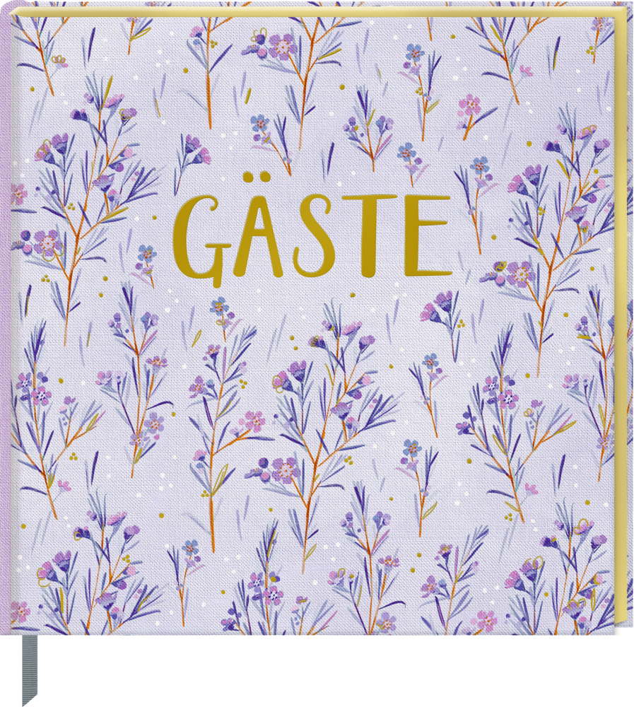 Gästebuch - All about purple & Goldfolie