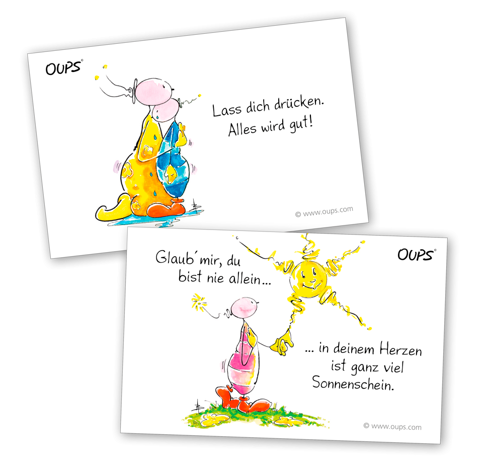 Kärtchenbox - Seelentröster & 24 Spruchkarten OUPS Kärtchenbox - Seelentröster & 24 Spruchkarten OUPS