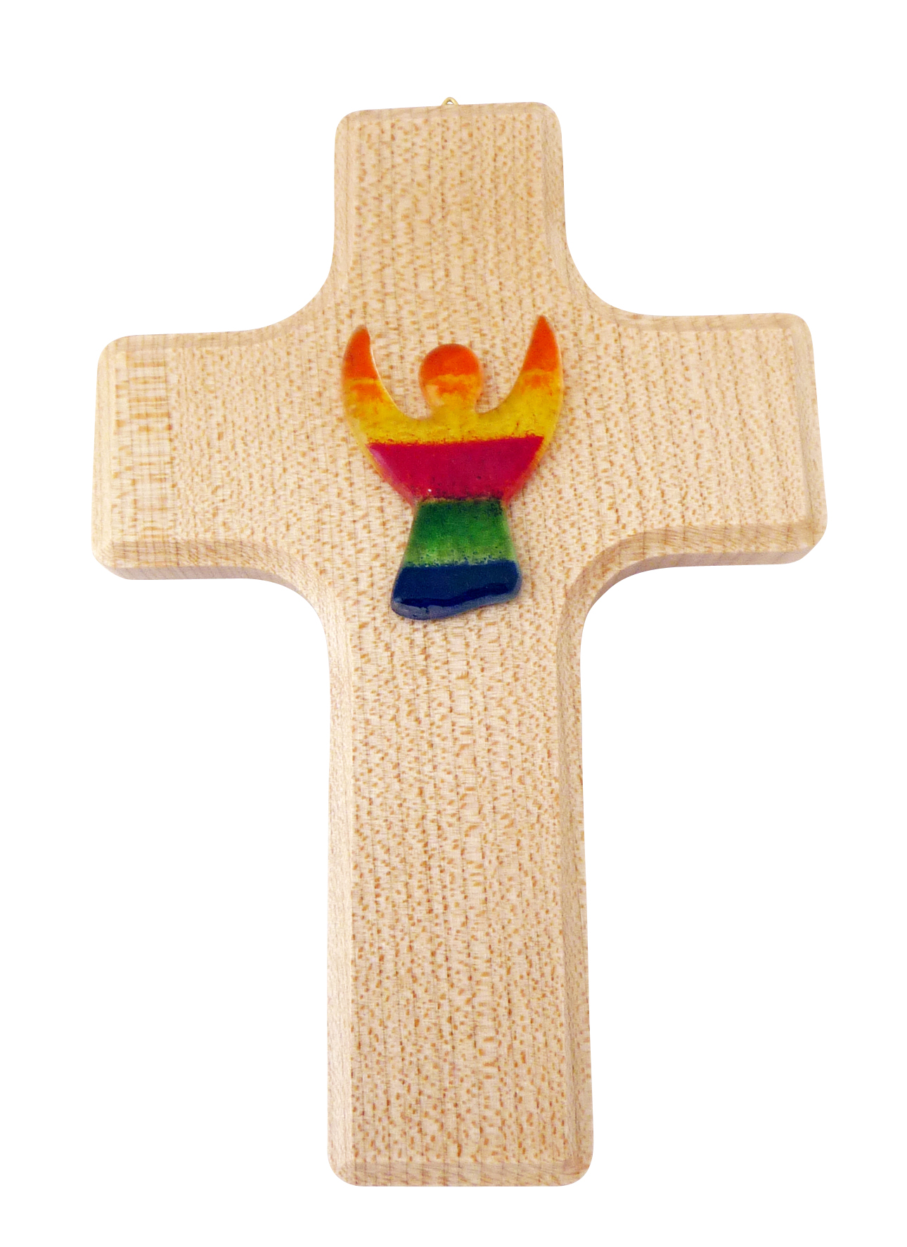 Holzkreuz -  Glasengel & Bunt Holzkreuz -  Glasengel & Bunt